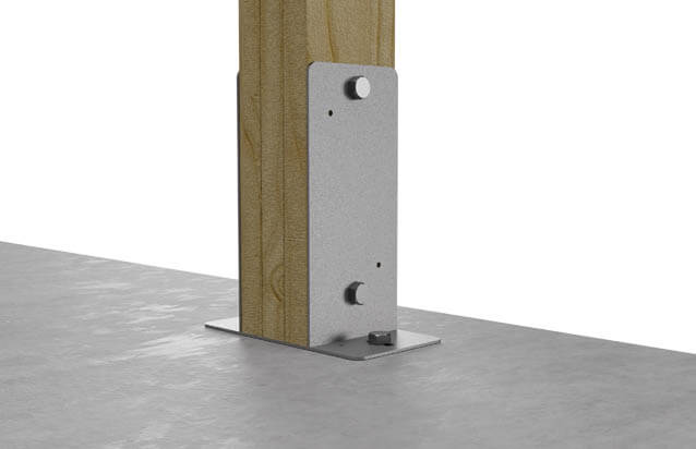 Post Frame Secure to Concrete Foundation